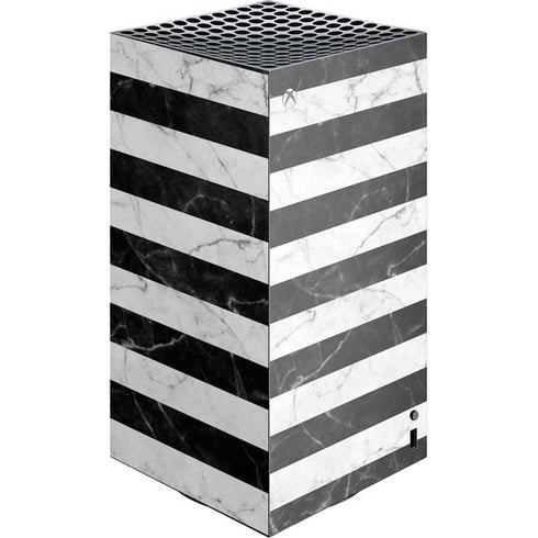 Black and White Striped Marble XBox Series X Digital Edition Console Skin